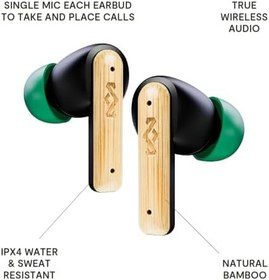 Resim Marley Little Bird True Wireless Bluetooth Kulaklıklar Dahili Mikrofonlu IPX4, Kulak İçi Kulaklıklarda 24 Saat Çalma Süresi, USB-C Hızlı Şarjlı Kulaklık Kılıfı, Sürdürülebilir Malzemeler 