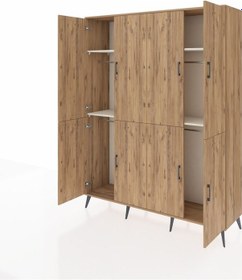 Resim Hyperion Gardrop 4 Raflı 8 Kapaklı 4 Askılı 176x44x221 Çam-çam/aytaşı Beyaz 