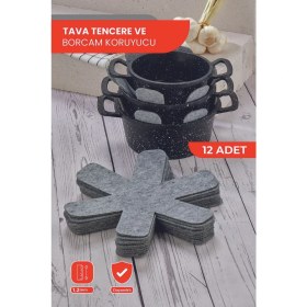 Resim 12'li Keçe Seti, 30X30 Cm, Tava ve Borcam Koruyucu, Çizilmeye Karşı Güçlü 