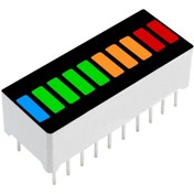 Resim ROBİZ 4 Renk Bar Led 10 Segment Akü Batarya Kapasite Doluluk Göstergesi 