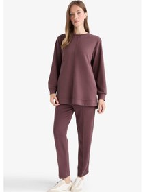 Resim Defacto Regular Fit Beli Lastikli Eşofman Altı E1954ax25aupr512 Mor-pr512 