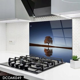 Resim Olinpa Cam Ocak Arkası Koruyucu | Yalnız Ağaç Desenli 