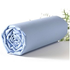 Resim %100 Pamuklu Açık Mavi 160x200 Çift Kişilik Lastikli Çarşaf Seti 