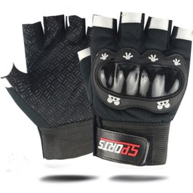 Resim HENGSHENG Çocuklar için Koruma Destekli Unisex Yarım Parmak Scooter Bisiklet Eldiveni 