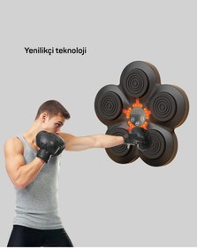 Resim Evde Fitness İçin Akıllı Boks Makinesi Işıklı Vuruş Noktalı Bluetoothlu Çok Renkli 