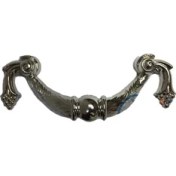 Resim Dekoratif Zamak Üzümlü Kulp - 64MM, Nikel, 1 Adet 