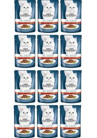 Resim Purina Gourmet Perle Izgara Sığır Etli Yetişkin Kedi Konserve 12 x 85 G 