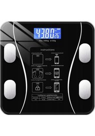 Resim Bluetooth Özellikli Akıllı Banyo Tartısı - 180 Kg'a Kadar Ölçüm Yapar Siyah Siyah Qn 