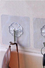 Resim TechnoStation 5 Adet Kendinden Yapışkanlı Şeffaf Askı Pratik Suya Dayanıklı Sağlam Banyo Askısı 