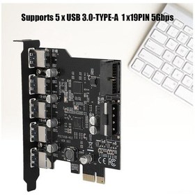 Resim Konesam Pcı-e X1/x16 Bağlantı Kartı, 5 Usb 3.0 Port + 19pin, 5gbps Hız, Uasp Desteği, Çoklu Cihaz Eşzamanlı Kullanım 
