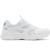 Resim Skechers Women's White Bobs Bamina Lace-Up Chunky Sole Fabric Sneakers Derimod