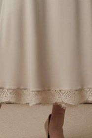 Resim Puane Kadın Etek Ucu Dantelli Açılımlı Uzun Etek - 18288ETK 
