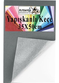 Resim Yapışkanlı Keçe 35x50 Cm 1 Adet 2.0 Mm Kendinden Yapışkanlı Renkli Hobi Keçesi Elişi Keçe Kumaşı Anasınıfı Kreş Etkinlik Gri 