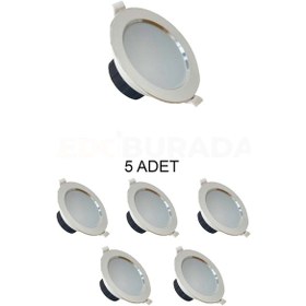 Resim Kendal Elektrik Kdl-112 Led Spot 5w Beyaz Işık Beyaz Kasa - 5 Li Paket 