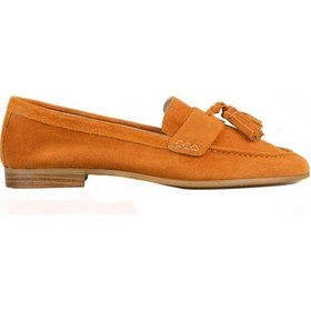 Resim Hardal Süet Püskül Detaylı Kadın Loafer 