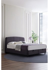 Resim Yataş Bedding Canto Baza, Silver Başlık Tek Kişilik 2'li Set 90x190 - Antrasit 