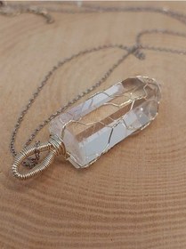 Resim Kristal Kuvars Metal Malzemeli El Örgüsü Özel Pandül Sarkaç Koly 
