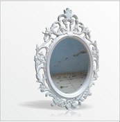 Resim 50X70Cm Oymalı Rustik Beyaz Çerçeveli Antik Duvar Boy Aynası Beyaz 