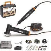 Resim WX990 Makerx 20VOLT 2.0AH. Kömürsüz Profesyonel Kalem Tipi Devir Ayarlı Gravür + 50MM Açılı Avuç Taşlama Kombo Set + 39 Parça Aksesuar 