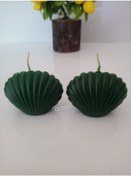 Resim 2'li Yeşil Mini İstiridye Deniz Kabuğu 1. Kalite Doğal Kokulu Mum 
