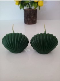 Resim 2'li Yeşil Mini İstiridye Deniz Kabuğu 1. Kalite Doğal Kokulu Mum 