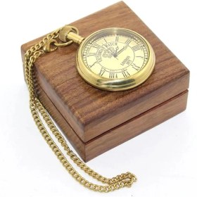 Resim Ahşap Kutulu Pirinç Köstekli Saat Model 9 