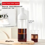 Resim Tongdashop Gri Beyaz Soğuk Çekirdek Kahve Potu Cam Çay Demleme Ve Saklama Kabı Mutfak 