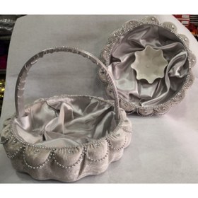 Resim MİMES Kına Gecesi Dilimli Sepet Ve Tepsi Takım Gümüş (gri) 