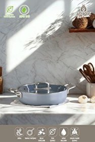 Resim Amboss Sera Nova Seramik Yanmaz Yapışmaz Basık Tencere 30 CM - Gri 