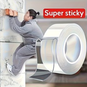 Resim Dayanıklı Yüksek Kaliteli Çift Taraflı Nano Bant - Ultra Güçlü Yapışkan, Yeniden Kullanılabilir, Çok Amaçlı Bağlantı Çözümü - Noel Süslemeleri ve El İşleri İçin İdeal, Çeşitli Yüzeylere Uygun, Temel Malzeme 