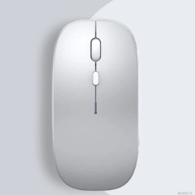 Resim Sneezy Apple Macbook Şarj Edilebilir Sessiz Mouse Bluetooth + 2.4Hz Wifi Kablosuz Mouse Fare 