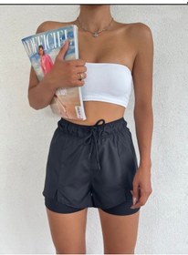 Resim Pimody Kadın Deniz Şortu İçten Taytlı Siyah 