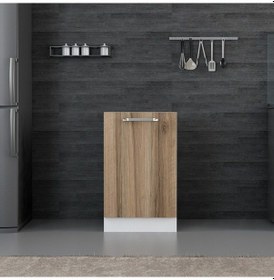 Resim Minar Mutfak Alt Modül 1k1r 50cm Dolap Beyaz/dore - D1 