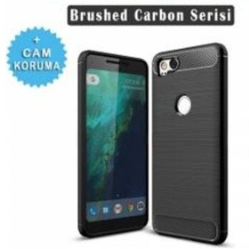 Resim Google Pixel 2 Brushed Carbon Fiber Silikon Tpu Kilif + Cam 249002183 - Seçenek / Cam Koruma-Cam Istemiyorum 