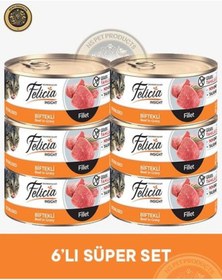 Resim Kısırlaştırılmış Biftekli Fileto Yetişkin Kedi Konservesi 6x85gr 