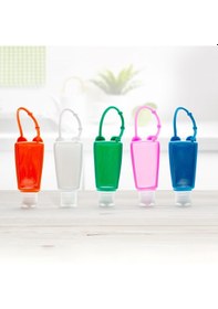 Resim Yaozixa Seyahat Sıvı Depolama Seti 5 Adet - Anahtarlık Askılı - 30ml Silikon Pet Pp - Şampuan Losyon El Sabunu - Mavi Beyaz Yeşil Turuncu Pembe 