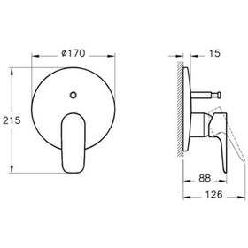 Resim Artema X-Line Ankastre Banyo Bataryası Sıva Üstü Grubu A42251 Krom 