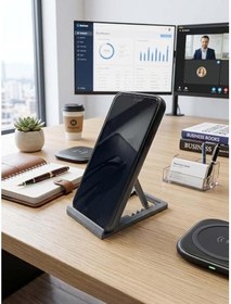 Resim Özel 3D Üretim Katlanabilir & Ayarlanabilir 7 Kademeli Telefon Tablet Standı Tablet Telefon Tutucu (Ebat: 10,7 cm x 7,4 cm) (Turkuaz) 