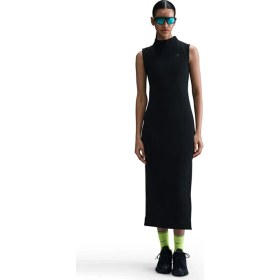 Resim Nike Womens Tech Fleece Maxi Tank Dree Balıkçı Yaka Fermuar Yırtmaçlı Kadın Elbise Siyah 