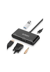 Resim Onten Usb C To Hdmı Vga Hub Adaptör, 5-In-1 4K Type C To Hdmı+Vga 