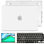 Resim Novstrap Apple MacBook Air 13 Inç 2021 M1 Çip A2337 Uyumlu Mat Kılıf + Siyah Klavye Kılıfı + Film 