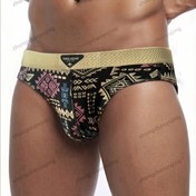 Resim 3 adet Erkek Pamuklu Slip - Rahat, Nefes Alabilen, Geometrik Baskı, Orta Bel, Büyük/Orta/Büyük Bedenler, Gençler ve Yetişkinler için İdeal, Nefes Alabilen İç Çamaşırı | Şık İç Çamaşırı | Rahat Uygunluk 