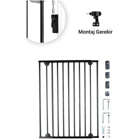 Resim 62-102 Cm Metal Uzayan Güvenlik Kapısı Siyah 