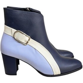 Resim Lacivert Hakiki Deri Topuklu Bot Renk Geçişli Lacivert 