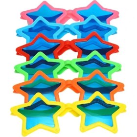 Resim Büyük Yıldız Parti Gözlüğü Karışık 12 Adet 