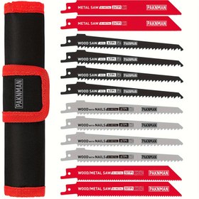 Resim 12 Parça Değişken Hızlı Testere Bıçağı Seti - Yüksek kaliteli Testere Bıçakları, Dayanıklı Ahşap ve Metal Kesme Bıçakları, Saklama Çantası ile, Dayanıklı Düzeltme Bıçakları 