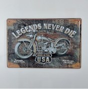 Resim CajuArt Legends Never Die Yazılı Motor Tema 20x30 Cm Metal Plaka 