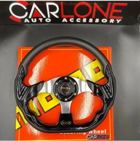 Resim Momo Spor Direksiyon 32cm Siyah-altı Kesikli Yarış Spor Direksiyonu Karma 