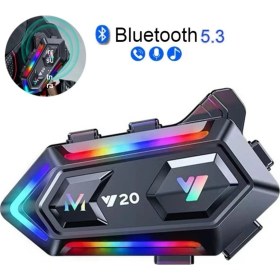 Resim Ensiga Rgb Işıklı Bluetooth Motosiklet Intercom Kask Kulaklık Bt5.3 Stereo Su Geçirmez Kulaklık 