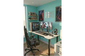 Resim RetoDesign 140 Beyaz Oyun Çalışma Masası Gaming Masa Ofis Masası 9140 